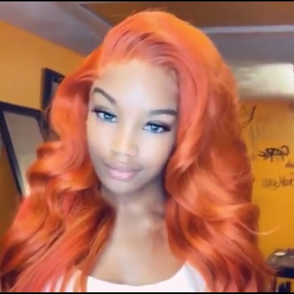 22” Light Brown/Blond/Orange Front Lace Wig Unit main image 4